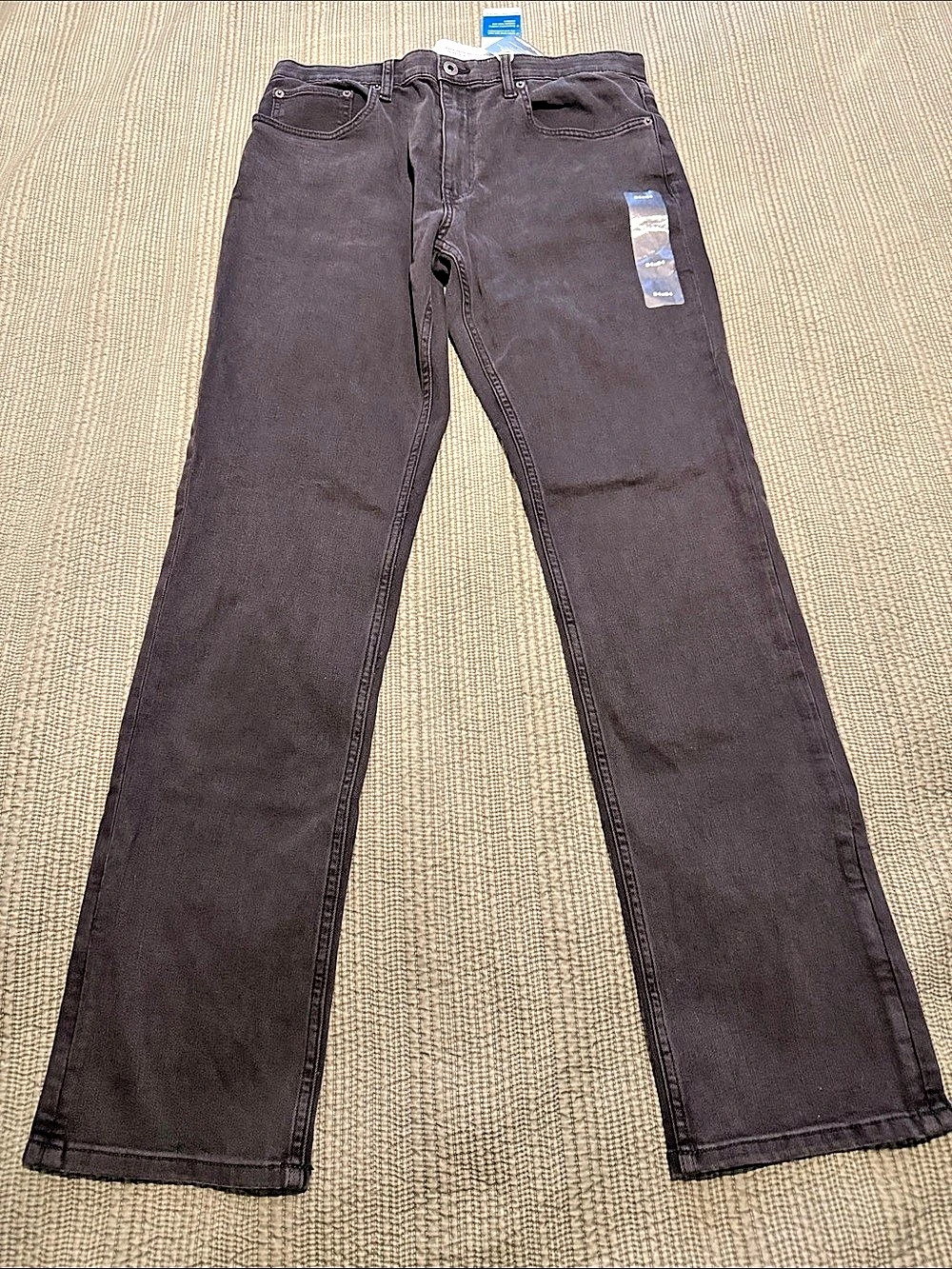 NWT Eddie Bauer Slim Straight Jeans Men's Faded Black Jeans Waist 34 Inseam 34